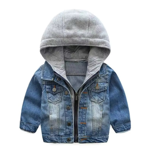 Chaqueta Varsity de Invierno 2025 para Niños, Nueva Moda Casual, Marca de Ropa Infantil, Chaqueta de Mezclilla de Algodón Suave Lavado, Venta al Por Mayor - Product Image 3