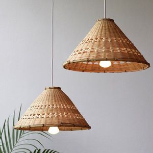 Lampe suspendue en rotin tissé écologique, style bohème, abat-jour pour salle à manger, chambre, café, hôtel, éclairage de plafond - Product Image 2