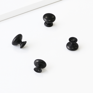 Long-lasting Zinc Alloy <b>Hardwares</b> Materials Round Cabinet Knob Matte Black Modern Drawer Handle for <b>Kitchen</b> Bathroom Dining Room - Product Image 1