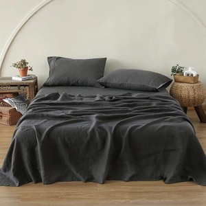 Juego de Sábanas de Lino Puro, 4 Piezas, con Fundas de Almohada, 1 Sábana Plana, 1 Sábana Ajustable, 2 Fundas de Almohada - Product Image 4