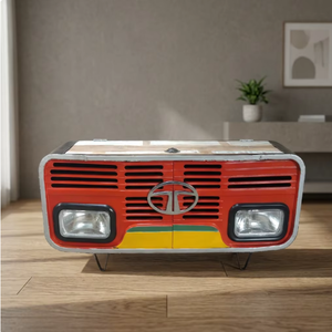 Banc de canapé de camion réplique avec coffre de rangement, fabriqué à partir de camion ancien et de bois, 135x40x48cm, meuble vintage avec rangement et assise - Product Image 3