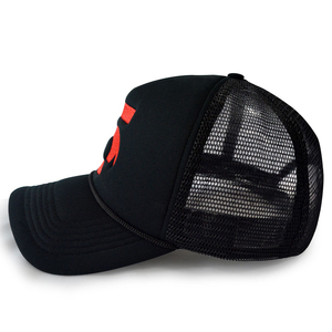 Gorra Trucker Negra de Malla Unisex Ajustable de 6 Paneles, Casual, Transpirable, con Logotipo Bordado en la Parte Delantera, para Primavera/Verano - Product Image 1