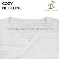Combinaison en mousseline de coton biologique de haute qualité, avec fermeture à lacets, manches longues, en fibre de spandex/bambou, douce et moelleuse, tenue unisexe pour bébé