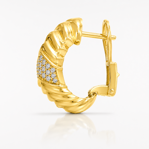 Pendientes de Diamantes Cultivados en Laboratorio con Corte Esmeralda de 1.50 CT para Mujer, Oro Sólido de 14K, Tipo Huggies, Diamantes Creados en Laboratorio VS1, Joyería de Aro - Product Image 2