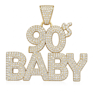 Joyería Hip Hop para Hombre, Colgante Personalizado con Letra o Número Inicial, Chapado en Oro de Plata 925 con Moissanita, Regalo para Ocasiones Especiales - Product Image 1