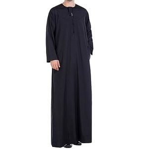 Breathable Fine Quality <b>Men's</b> <b>Thobe</b> Islamic Clothing Cotton Jubbah <b>Men's</b> Thobes Prayers Custom Premium Plain Black Thobes - Product Image 6