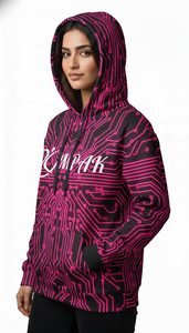 เสื้อฮู้ดดี้ทรงหลวมแบบโอเวอร์ไซส์สำหรับทุกเพศ พร้อมลายพิมพ์แบบซับลิเมชั่นทั่วตัว เหมาะสำหรับแฟชั่นลำลองแนวสตรีท - Product Image 4