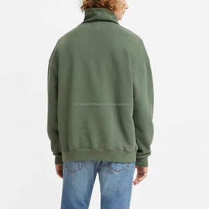 Personalizado hombres 100% algodón en blanco grueso pulóver francés Terry sudaderas con capucha de lujo pesado de gran tamaño carga utilidad cuello simulado sudadera - Product Image 3