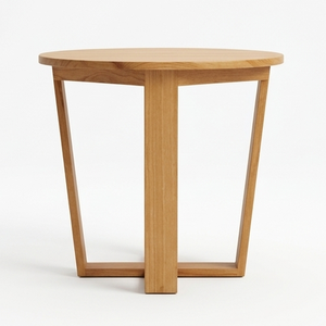 Modern Solid Teak Wood <b>Round</b> <b>Side</b> <b>Table</b> Minimalist Handcrafted Wooden End <b>Table</b> Eco Friendly Living Room Coffee Furniture - Product Image 3