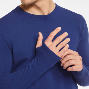 Camiseta de Manga Larga para Hombre, 100% Algodón, Diseño Liso de Alta Calidad, Ecológica, Transpirable, Corte Holgado, Venta al Por Mayor, Informal para Exteriores - Product Image 5