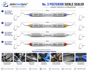 เครื่องมือทันตกรรมพรีเมี่ยมหมายเลข4 Lite posterior sickle Scaler สแตนเลส - Product Image 4