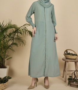 High Quality Beautiful Dubai Women Abaya Traditional Islamic Muslim Clothing & <b>Accessories</b> <b>Floor</b> Length Long Sleeves Front Open - Product Image 3
