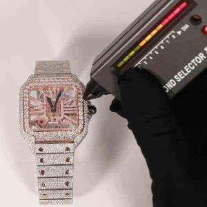 Reloj de Cuarzo Moissanite Premium para Hombre, Totalmente Cubierto de Diamantes de Imitación, con Correa de Acero Inoxidable, Diseño Hip Hop de Lujo - Product Image 4