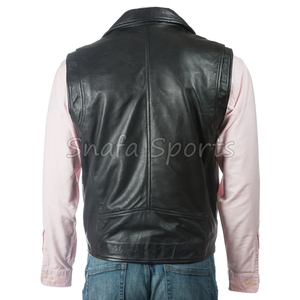 เสื้อกั๊กหนังสำหรับขี่มอเตอร์ไซค์สำหรับผู้ชาย  ผ้าหนังแท้สำหรับฤดูหนาว มีทุกขนาด สี และดีไซน์ - Product Image 4