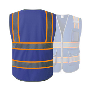 BIG TEN APPAREL Hi Visibility Reflective Safety Vest Unisex Polyester Workwear Pockets Zipper Closure Waterproof Needle - Product Image 2