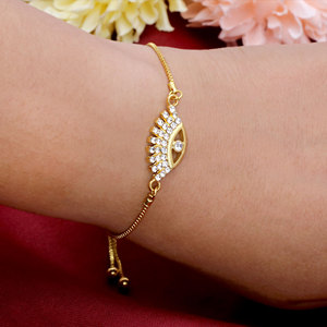 925 Sterling Silver Gold Plated Evil Eye CZ <b>Bracelet</b> for Women <b>Adjustable</b> Slider Chain Crystal Charm Fashion Jewelry - Product Image 4