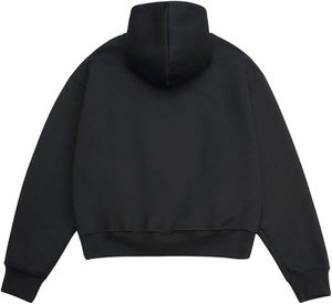 Sudadera con Capucha Negra para Hombre, Corte Regular, Algodón French Terry, Estilo Casual para Otoño, Diseño con Bolsillos, Tejido de Color Sólido - Product Image 2