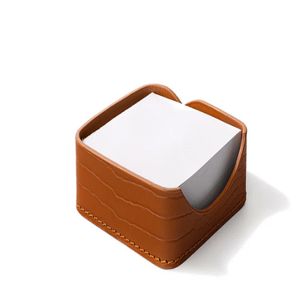 Porte-mémos en cuir brun relié - Product Image 3