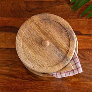 Elegante calentador de alimentos de madera con tapa Diseño artesanal a prueba de calor Ideal para comidas calientes que sirven almacenamiento de alimentos y uso en la cocina - Product Image 4