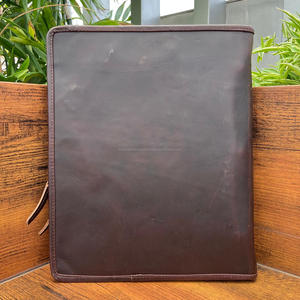 New Real Genuine Cowhide Tooled Leather Holder Certificate & Multi Functional Portfolio with Secure Zipper Closure & Ring Binder - Product Image 5