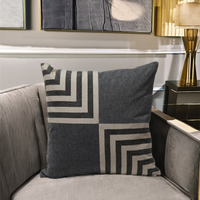 Housse de coussin en coton biologique à rayures carrées, design moderne, écologique, antibactérienne, pour canapé, décoration de la maison
