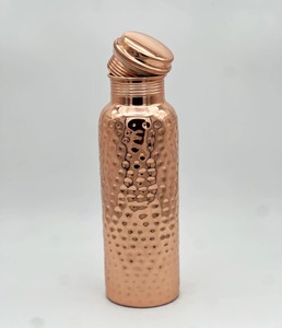 Pure Copper Double Wall Eco-Friendly Water Bottle for Home Office Use Traditional Design Premium Handcrafted Quality Buy Direct - Product Image 1