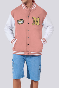 เสื้อแจ็คเก็ตบอมเบอร์คอตั้งปักโลโก้แบบกำหนดเอง แนววินเทจลำลองสไตล์ฮิปฮอป แขนเสื้อผ้าโพลีเอสเตอร์/คอตตอน  แบบวาร์ซิตี้ - Product Image 3