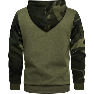 Sudadera con Capucha Camuflada para Hombre, Mezcla de Algodón y Poliéster, Sudadera con Capucha con Estampado de Selva, Cordón Ajustable en la Capucha, Puños y Dobladillo Elásticos, Bolsillos - Product Image 2