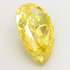 Diamant CVD cultivé en laboratoire, forme poire modifiée, 10,06 carats, clarté VS1, polissage excellent, couleur jaune vif fantaisie, pierre précieuse - Product Image 2