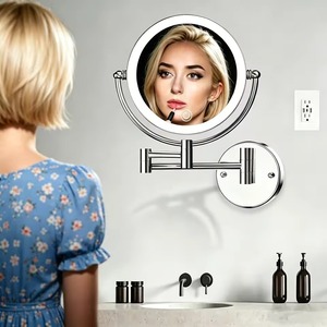 Wall Mounted Round LED Handmade Makeup <b>Mirror</b> 1X 10X Magnifying Extendable Vanity <b>Mirror</b> From REHMAN CRAFT - Product Image 4