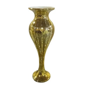 Amazing Glam Metal Warm Toned Floor <b>Vase</b> Handmade <b>Gold</b> Decorative Wedding Centerpiece Metal <b>Vase</b> - Product Image 1