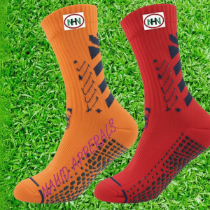 Chaussettes de sport en coton sur mesure avec grip antidérapant, service OEM, tricotées, montantes, durables, logo imprimé sur la semelle et le bord du mollet - Product Image 6
