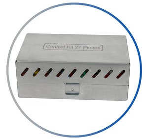 Kit de forets coniques pour implants dentaires Sambrialmed International, 27 pièces avec embouts, outils chirurgicaux manuels SI-25-900 certifiés CE - Product Image 4