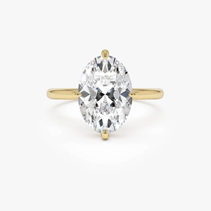 Bague de fiançailles en diamant taille ovale pour femme, or jaune, style classique, bijoux en diamant naturel - Product Image 1