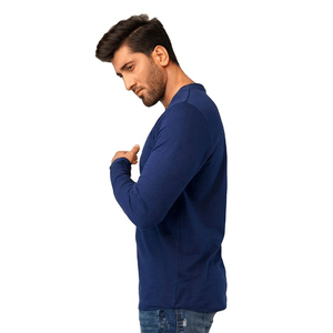 T-shirt col V 100 % coton de haute qualité pour hommes grandes tailles, impression de logo personnalisée, tissu jersey, couleur unie, coupe ample, OEM - Product Image 4