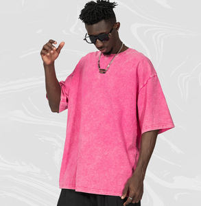 T-shirt homme délavé à l'acide en vente / T-shirt homme uni délavé à l'acide, coupe classique, 100 % coton, coupe ample, imprimé - Product Image 2