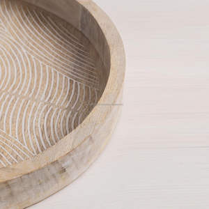 Bandeja Redonda de Madera con Asas, Ideal para Servir Té a los Invitados o para Usar en la Encimera, a Bajo Precio - Product Image 2