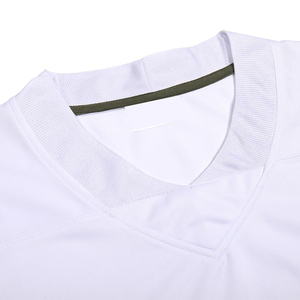 เสื้อเจอร์ซีย์อเมริกันฟุตบอลแขนสั้นคอวีสีขาวสำหรับผู้ชาย เสื้อกีฬาโพลีเอสเตอร์ดูดซับความชื้น ทรงปกติ ใส่ได้ทุกฤดู - Product Image 4