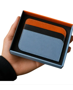 Fashion Genuine Leather <b>Business</b> <b>Card</b> <b>Holder</b> with Zipper Closure and Laser Printing Pattern for Travel - Product Image 2