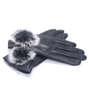 Women's Winter Fashion Leather <b>Gloves</b> <b>Warm</b> Cashmere Lining Touchscreen Capabilities for Daily Cycling Outdoor Ski Casual Party - Product Image 1