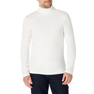 Suéter de cuello alto para hombre de alta calidad, corte ajustado, mezcla de algodón y poliéster, para todas las temporadas, suave, transpirable y a la moda. - Product Image 1