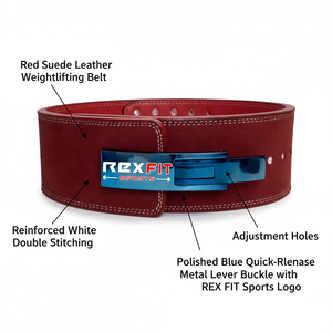 Ceinture de musculation classique en cuir Rexfit pour entraînement de force, ceinture de soutien dorsal réglable pour utilisation en salle de sport - Product Image 4