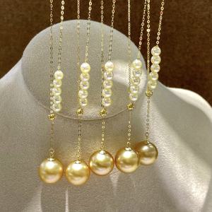 Collares de Perlas Naturales de Oro G18k, Nueva Colección Primavera/Verano, Versátiles, 5-6mm y 10-11mm, Blanco Limpio, Estilo Casual - Product Image 2