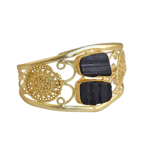 Pulsera Ajustable de Labradorita con Baño de Oro de 18K/24K, Diseño Geométrico Bohemio - Product Image 4