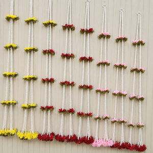 Guirnalda de Perlas y Flores para Colgar en la Pared, Decoración para Puerta, Fondo, Boda, Diwali, Decoración del Hogar - Product Image 6