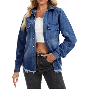 Stylish Women's Oversized Casual <b>Denim</b> Fleece <b>Jacket</b> Woven Quick Dry Breathable Cotton Premium Modern Daily Outfits - Product Image 5