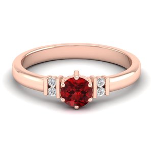 Anillo REYES con Granate de Corte Redondo de 0.5 Quilates en Oro Blanco Sólido de 14K, Anillos de Compromiso con Diamantes Certificados por IGI para Ella - Product Image 5
