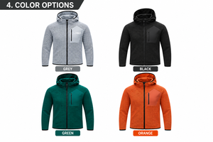 Customized Autumn Knitted Plain Dyed <b>Fleece</b> Zip-Up Lined Fitness Hoodie Men's Long Sleeved Casual Basketball Outdoor <b>Running</b> - Product Image 4