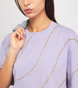 T-shirt court pour femme à imprimé abstrait, manches courtes, col rond, décontracté, en coton, coupe ample, style streetwear, haut d'été pour le quotidien - Product Image 5