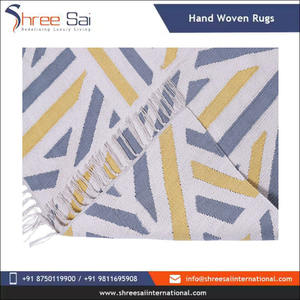 Meilleure vente tapis indien de luxe en coton tissé à la main long gland brodé tapis de chambre à coucher tapis décoratif de maison - Product Image 4